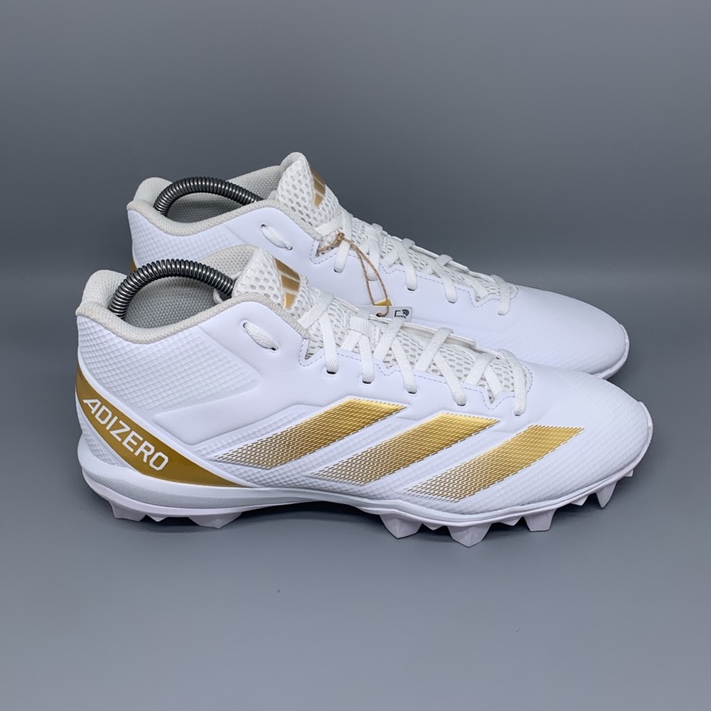 Adidas Adizero Impact.2 MD‎ White Gold Football Cleats IF5106 Men’s Sz 12 NWT